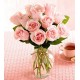 Florero con 12 Rosas Rosadas - Flores a Domicilio