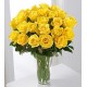 Flores a Domicilio - Florero con 25 Rosas Amarillas Ecuatorianas