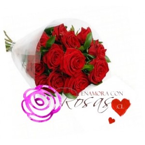 Ramo 12 Rosas Flores Dia de los Enamorados